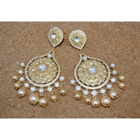 Royal Pearl Polki Diamond Dangler Earrings